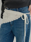 Flower Punching Layered Knit Skirt