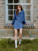 Poi Lace Denim Skirt