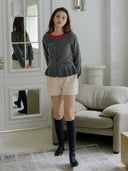 Bay Cable Knit Wool Shorts