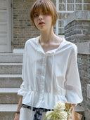Delia Dot Banding Blouse