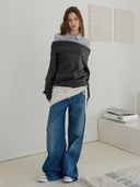 Flower Punching Layered Knit Skirt
