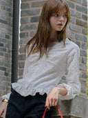 Lazy Frill Shirring Blouse