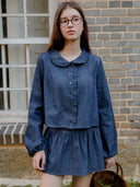 Poi Frill Denim Blouse