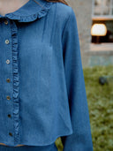 Poi Frill Denim Blouse