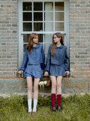Poi Lace Denim Skirt