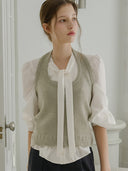 Frill Button Knit Wool Vest