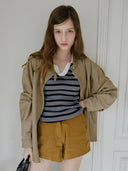 Striped Slim Fit Collar Knit