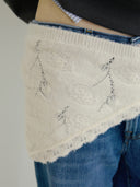 Flower Punching Layered Knit Skirt