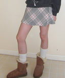 Redel Check Wool Wrap Skirt