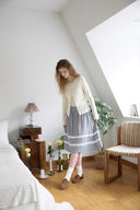 Cotton Midi Belted Skirt