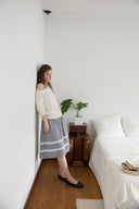Cotton Midi Belted Skirt