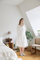 Cotton Midi Belted Skirt