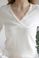 V-Neck Lace Wrap T-Shirt