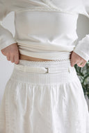 Cotton Midi Belted Skirt