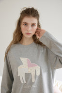 Horse Flower Patchwork T-Shirt