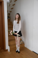 Shirring Halter-Neck Layered T-Shirt