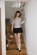 Shirring Halter-Neck Layered T-Shirt