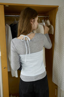 Shirring Halter-Neck Layered T-Shirt