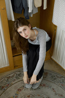 Shirring Halter-Neck Layered T-Shirt