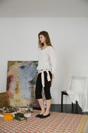 Noteny Round-Neck Frill Blouse