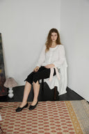 Noteny Round-Neck Frill Blouse