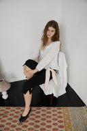 Noteny Round-Neck Frill Blouse