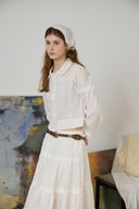 [予約販売/2月中旬入荷] Lace Pintuck Shirt Blouse