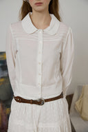 [予約販売/2月中旬入荷] Lace Pintuck Shirt Blouse