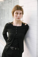 Berin Boat-Neck Layered Cardigan