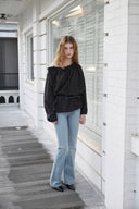 Leaf One-Shoulder Frill Blouse