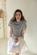 [LETTER FROM MOON × dasique] Palms Layered Lace Short-Sleeve T-Shirt