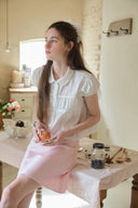 [LETTER FROM MOON × dasique] Shirred Volume Shirt Blouse