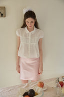 [LETTER FROM MOON × dasique] Shirred Volume Shirt Blouse