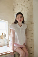 [LETTER FROM MOON × dasique] Shirred Volume Shirt Blouse
