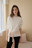 [3月上旬入荷] [LETTER FROM MOON × dasique] Pony Patchwork Long-Sleeve T-Shirt