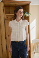 [LETTER FROM MOON × dasique] Shirred Volume Shirt Blouse