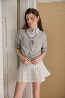 [予約販売/5月上旬入荷] [LETTER FROM MOON × dasique] V-Neck Scallop Cardigan