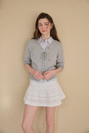 [予約販売/5月上旬入荷] [LETTER FROM MOON × dasique] V-Neck Scallop Cardigan