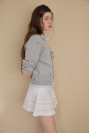 [予約販売/5月上旬入荷] [LETTER FROM MOON × dasique] V-Neck Scallop Cardigan