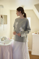 [3月上旬入荷] [LETTER FROM MOON × dasique] Pony Patchwork Long-Sleeve T-Shirt