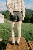 [予約販売/8月下旬入庫予定] Veila Cotton Roll-Up Shorts