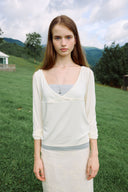 [予約販売/8月下旬入庫予定] Overlap Lace V-Neck Set