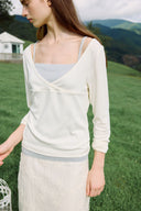 [予約販売/8月下旬入庫予定] Overlap Lace V-Neck Set