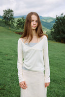 [予約販売/8月下旬入庫予定] Overlap Lace V-Neck Set
