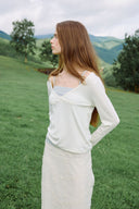 [予約販売/8月下旬入庫予定] Overlap Lace V-Neck Set
