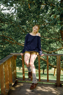 [予約販売/8月下旬入庫予定] Duet Lace Layered One-Shoulder Sweatshirt
