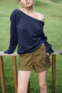 [予約販売/8月下旬入庫予定] Veila Cotton Roll-Up Shorts