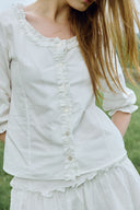 [予約販売/8月下旬入庫予定] Hazel Frill Half Blouse