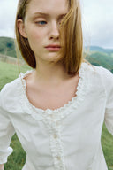 [予約販売/8月下旬入庫予定] Hazel Frill Half Blouse