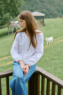 [予約販売/8月下旬入庫予定] Floral Embroidered Pintuck Blouse